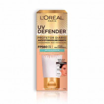 Protetor Solar UV Defender FPS 60 Antioleosidade L'oréal Cor Clara 40g