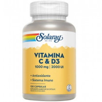 Vitamina C 1000mg + D3 2000ui Solaray 120 Cápsulas