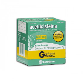 Acetilcisteína 600mg Eurofarma 16 Sachês