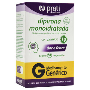 Dipirona Monoidratada 1g Prati 10 Comprimidos