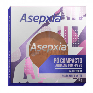 Asepxia Pó Compacto Antiacne Marrom FPS 20 Matte 10g