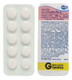 Ácido Acetilsalicílico 100mg EMS com 10 Comprimidos