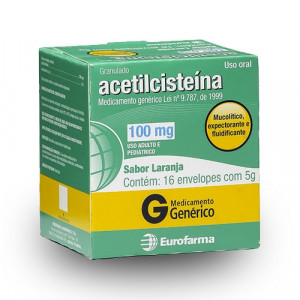 Acetilcisteína 100mg Eurofarma 16 Sachês