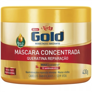 Máscara Concentrada Niely Gold Queratina Reparação 430g
