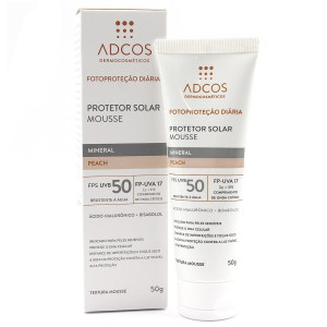 Protetor Solar Mousse Adcos Mineral FPS 50 Peach 50g