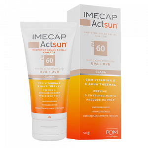 Protetor Solar Facial Imecap Actsun FPS 60 Cor Clara 50g