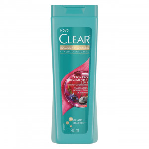 Shampoo Anticaspa Clear 2 em 1 Detox pró Crescimento 200ml 